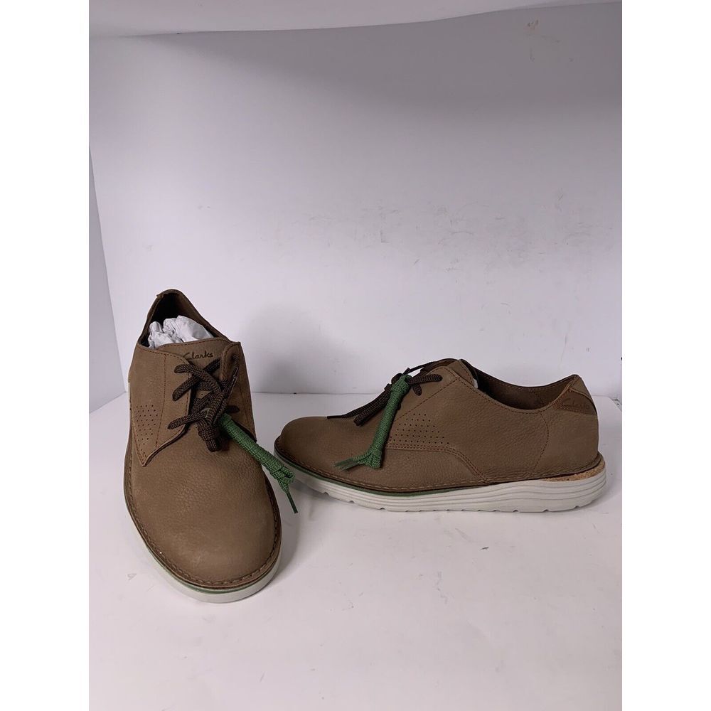 New Clarks Bruno Low Newbuck Oxfords Taupe Sz 12M